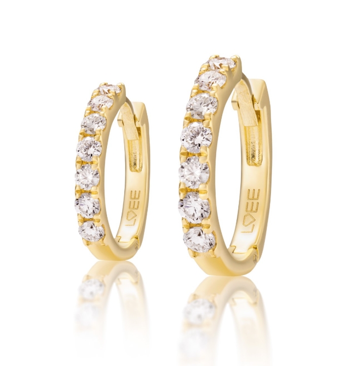 Obrazek Kolczyki LOEE Glare z żółtego złota z diamentami