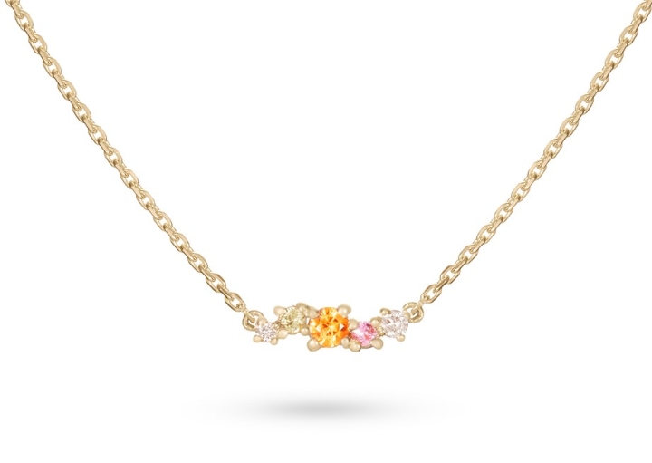 Obrazek Naszyjnik LOEE Sparkle z żółtego złota z diamentami i szafirami