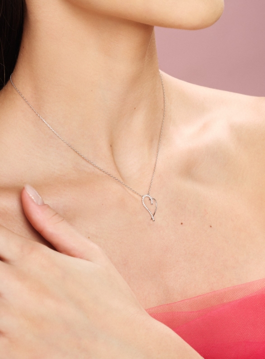 Obrazek Naszyjnik LOEE Essence z białego złota z diamentami