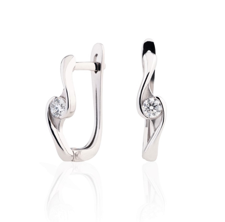 Obrazek Kolczyki LOEE Essence z białego złota z diamentami
