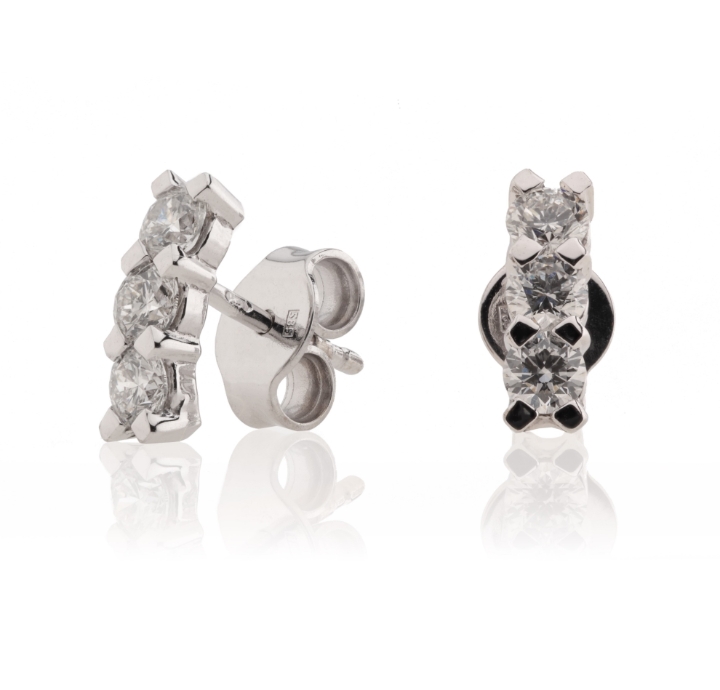 Obrazek Kolczyki LOEE Glare z białego złota z diamentami