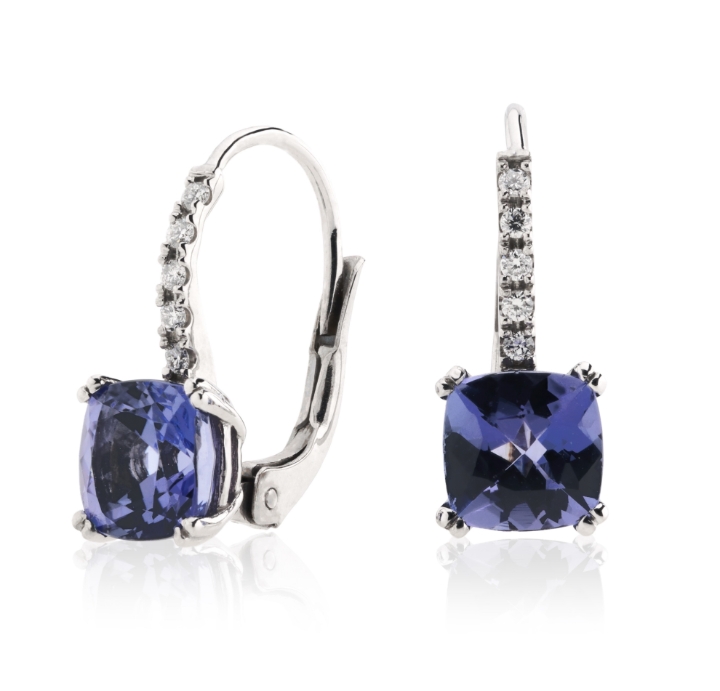 Obrazek Kolczyki LOEE Palette Diamonds z białego złota z diamentami i tanzanitami