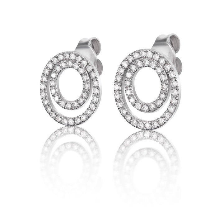 Obrazek Kolczyki LOEE Pure z białego złota z diamentami