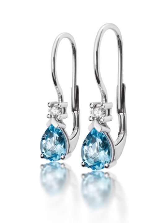 Obrazek Kolczyki LOEE Palette Diamonds z białego złota z diamentami i topazami