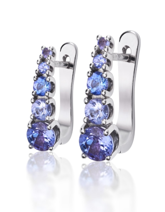 Obrazek Kolczyki LOEE Glare z białego złota z tanzanitami