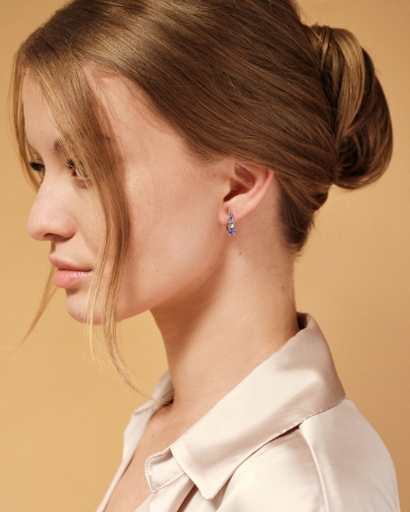 Obrazek Kolczyki LOEE Glare z białego złota z tanzanitami