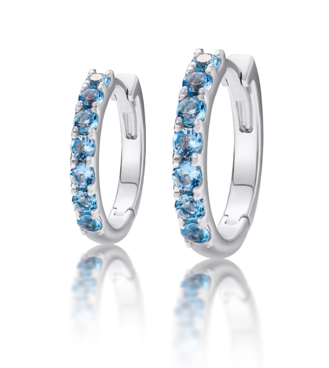 Obrazek Kolczyki LOEE Glare z białego złota z topazami