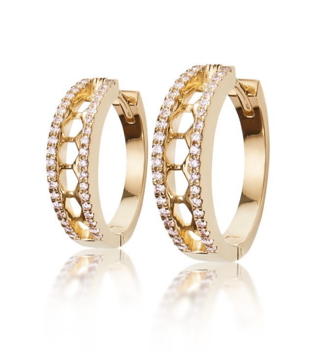 Obrazek Kolczyki LOEE z żółtego złota z diamentami