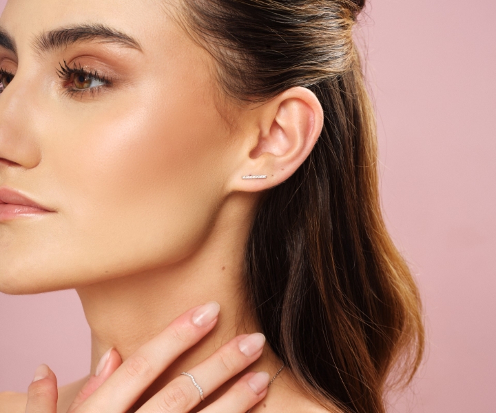 Obrazek Kolczyki LOEE Pure z białego złota z diamentami