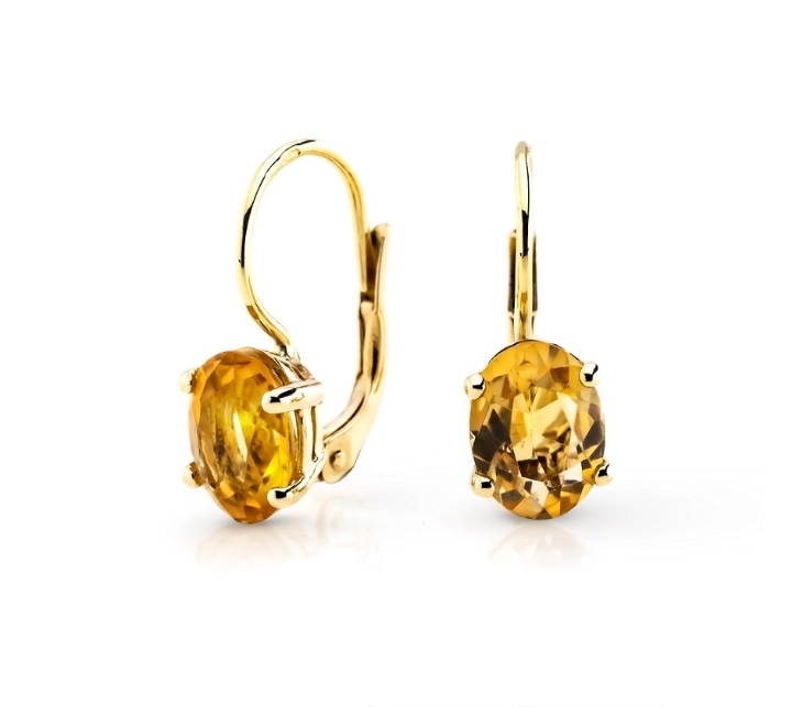 Obrazek Kolczyki LOEE z żółtego złota z cytrynem
