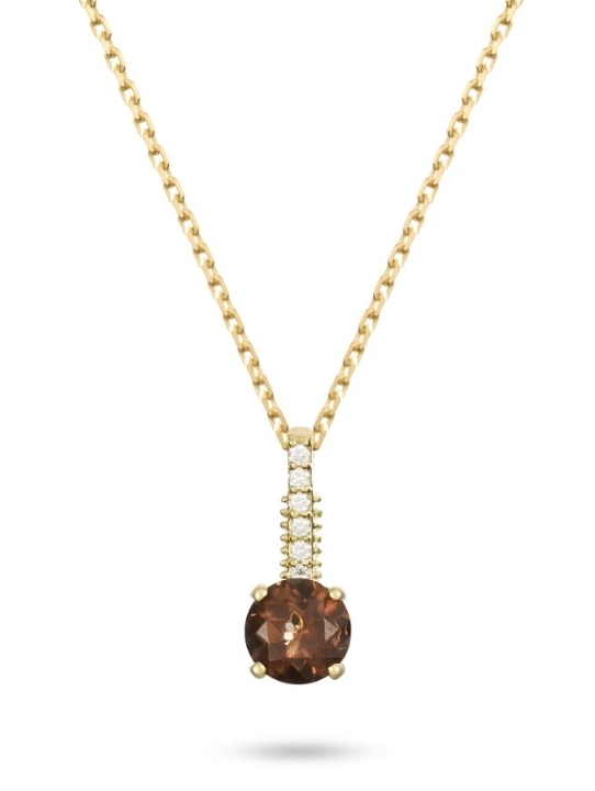 Obrazek Wisiorek LOEE Palette Diamonds z żółtego złota z diamentami i kwarcem dymnym