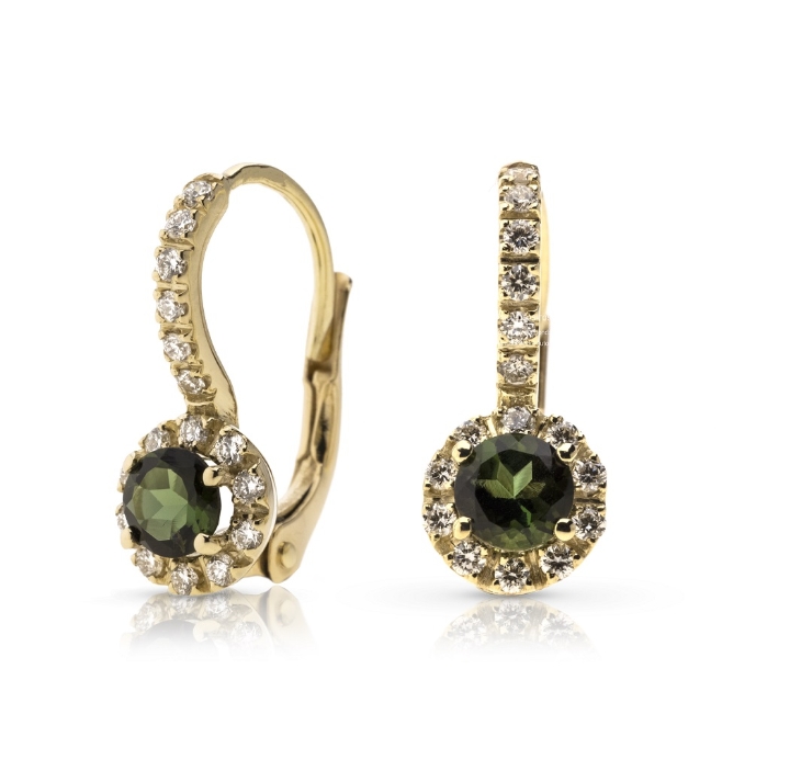 Obrazek Kolczyki LOEE Palette Diamonds z żółtego złota z diamentami i szafirami