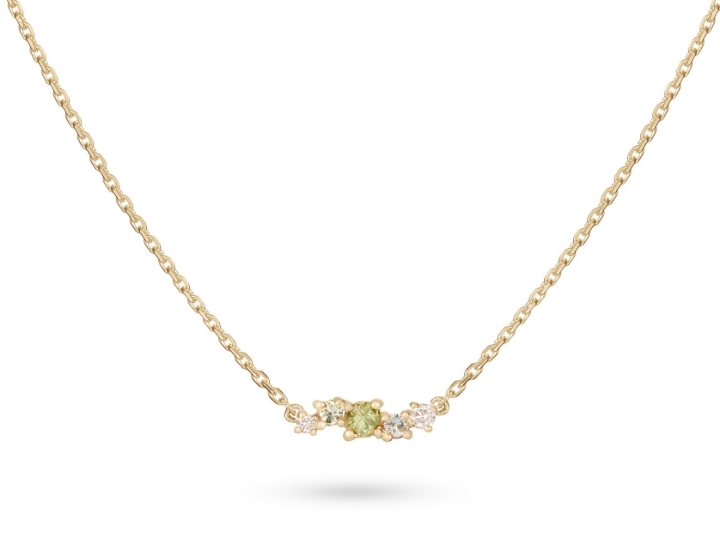 Obrazek Naszyjnik LOEE Sparkle z żółtego złota z diamentami i szafirami