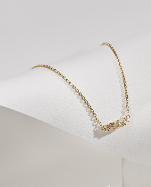 Obrazek Naszyjnik LOEE Sparkle z żółtego złota z diamentami i szafirami