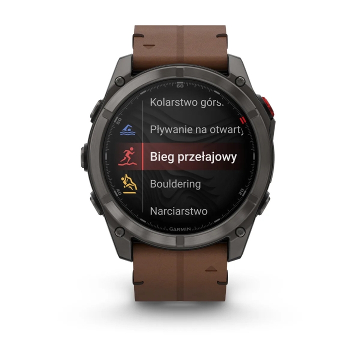 Obrazek Garmin Fenix 8 Pro 51 AMOLED Sapphire, Carbon grey DLC Titanium, pasek Chestnut
