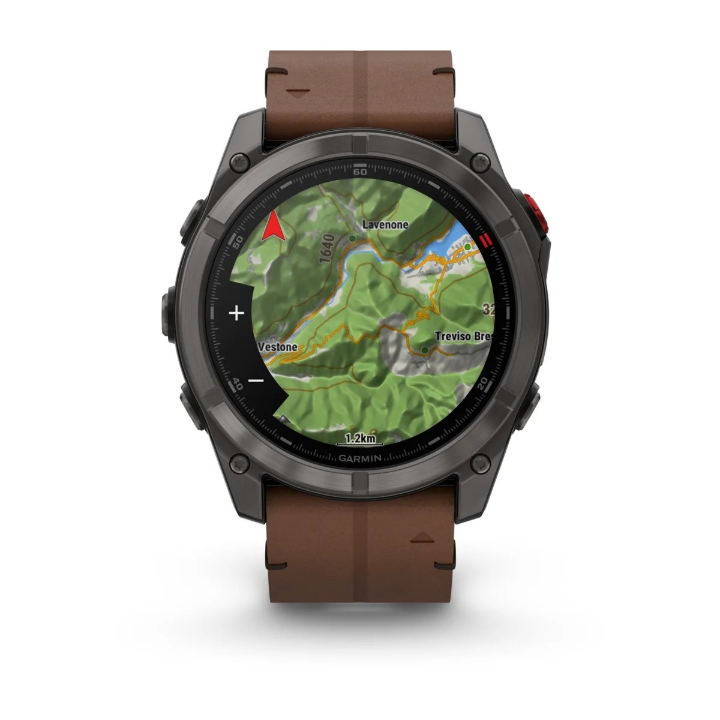 Obrazek Garmin Fenix 8 Pro 51 AMOLED Sapphire, Carbon grey DLC Titanium, pasek Chestnut