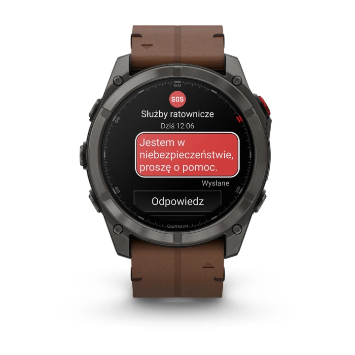Obrazek Garmin Fenix 8 Pro 51 AMOLED Sapphire, Carbon grey DLC Titanium, pasek Chestnut