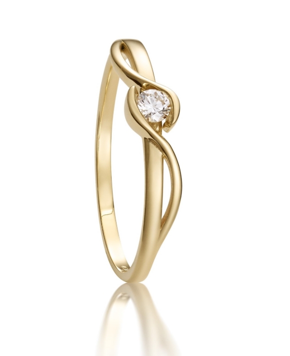 Obrazek Pierścionek zaręczynowy LOEE Essence z żółtego złota z diamentem