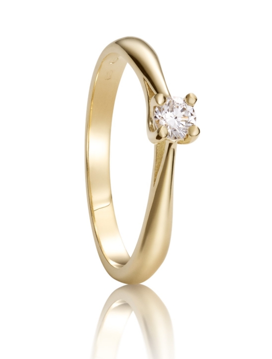 Obrazek Pierścionek zaręczynowy LOEE z żółtego złota z diamentem