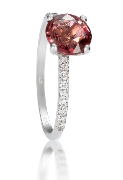 Obrazek Pierścionek LOEE Palette Diamonds z białego złota z diamentami z turmalinem