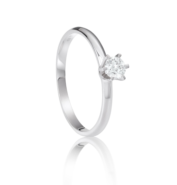 Obrazek Pierścionek zaręczynowy LOEE z białego złota z diamentem