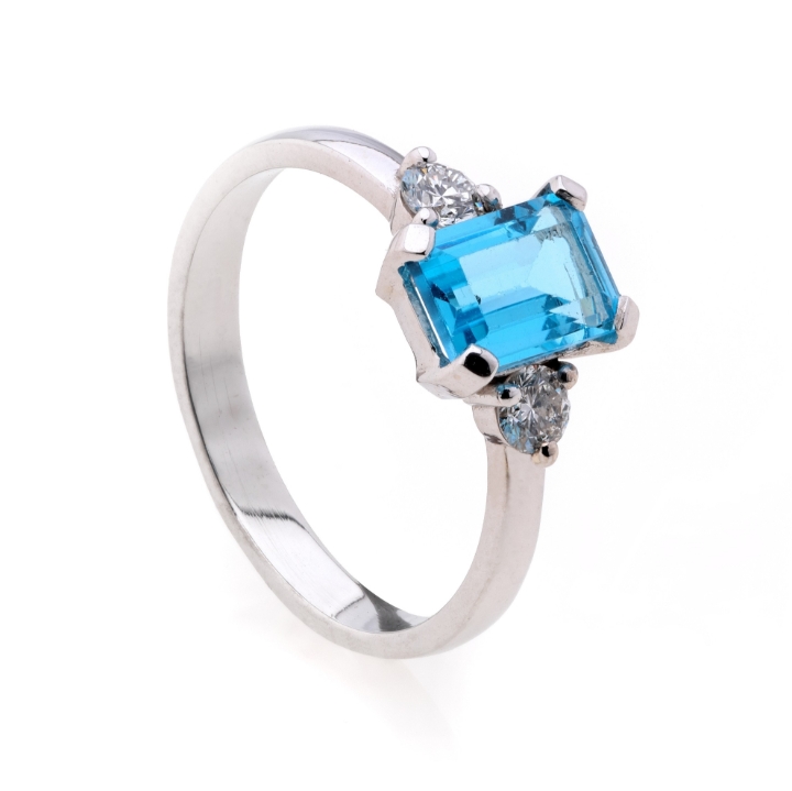 Obrazek Pierścionek LOEE Palette Diamonds z białego złota z diamentami i topazem