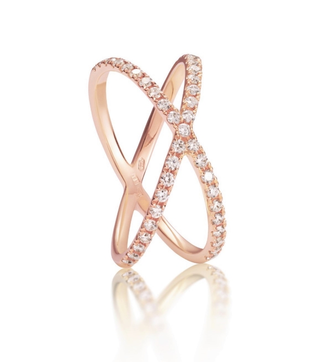 Obrazek Pierścionek LOEE Pure z różowego złota z diamentami