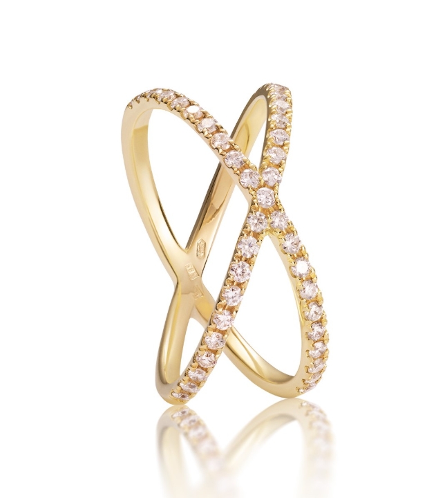 Obrazek Pierścionek LOEE Pure z żółtego złota z diamentami