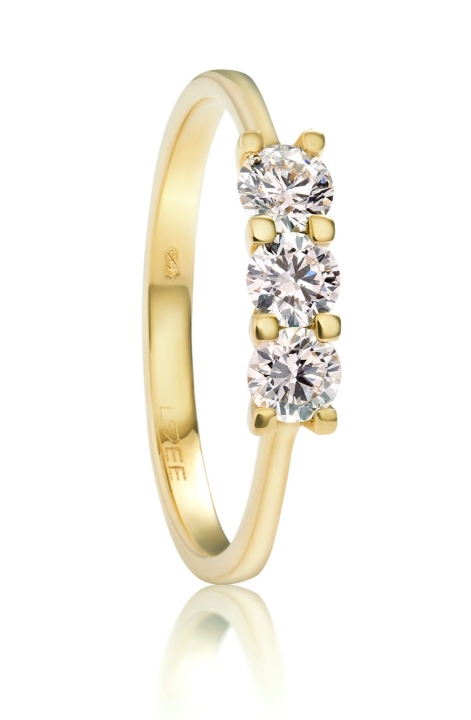 Obrazek Pierścionek LOEE Glare z żółtego złota z diamentami