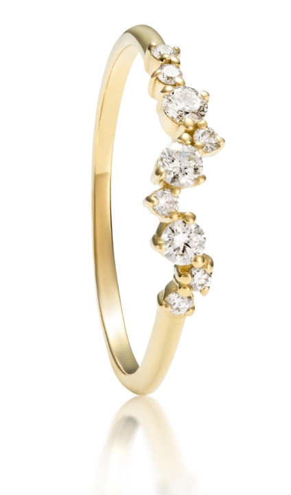 Obrazek Pierścionek LOEE Sparkle z żółtego złota z diamentami