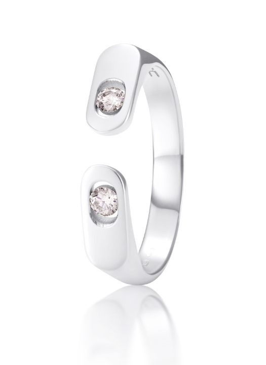 Obrazek Pierścionek LOEE AVA z białego złota z diamentami