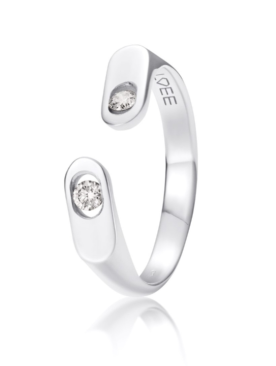 Obrazek Pierścionek LOEE AVA z białego złota z diamentami