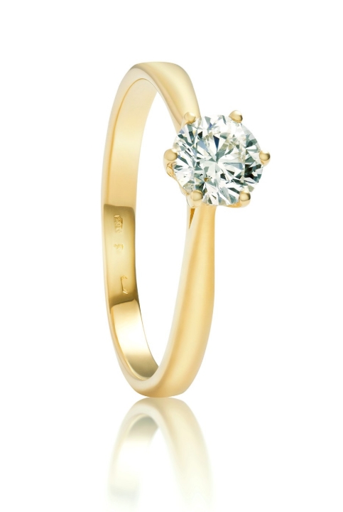 Obrazek Pierścionek zaręczynowy LOEE z żółtego złota z diamentem