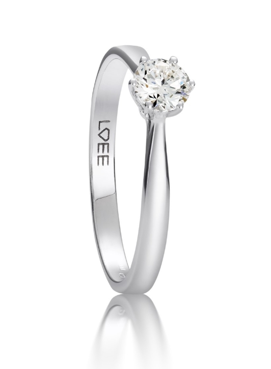 Obrazek Pierścionek zaręczynowy LOEE z białego złota z diamentem