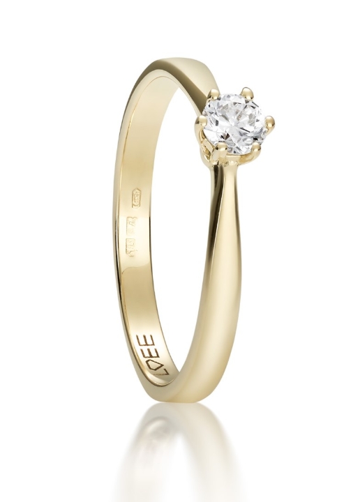 Obrazek Pierścionek zaręczynowy LOEE z żółtego złota z diamentem