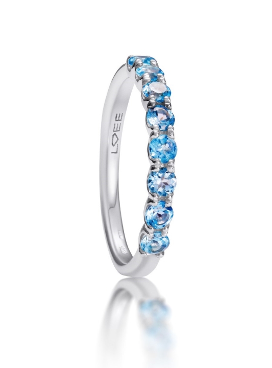 Obrazek Pierścionek LOEE Glare z białego złota z topazami