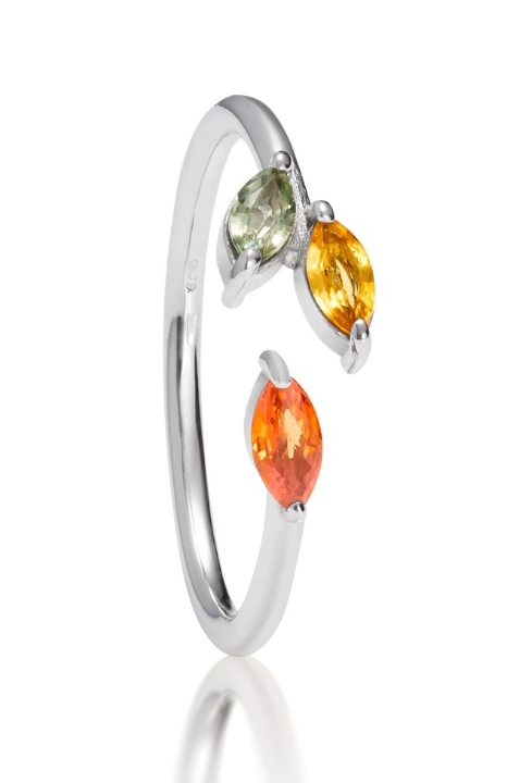 Obrazek Pierścionek LOEE Gaia z białego złota i szafirami