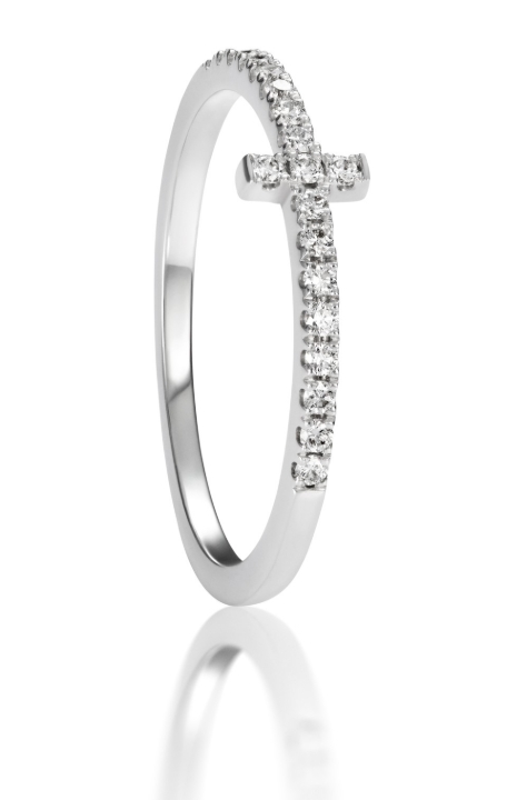 Obrazek Pierścionek LOEE Pure z białego złota z diamentami