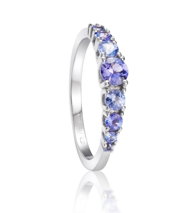 Obrazek Pierścionek LOEE Glare z białego złota s tanzanity