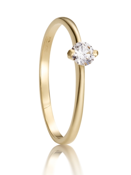 Obrazek Pierścionek zaręczynowy LOEE z żółtego złota z diamentem