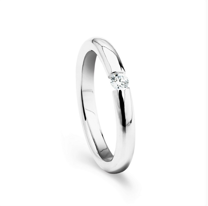 Obrazek Pierścionek LOEE Essence z białego złota z diamentem