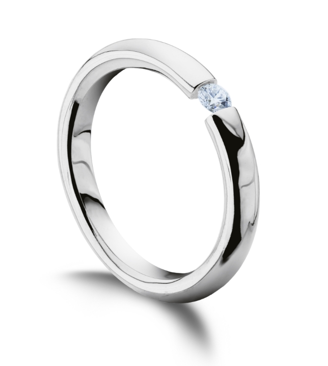 Obrazek Pierścionek LOEE Essence z białego złota z diamentem