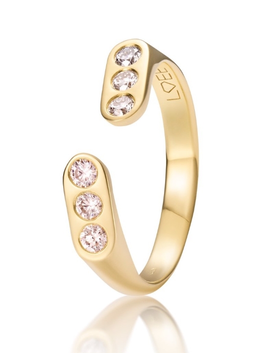 Obrazek Pierścionek LOEE AVA z żółtego złota z diamentami