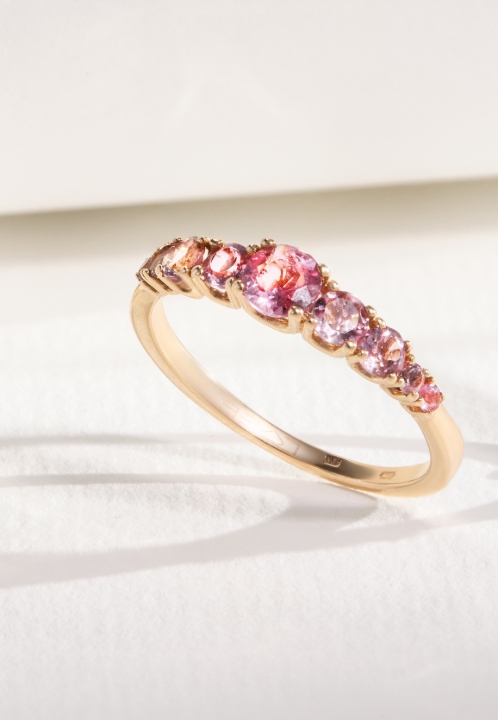 Obrazek Pierścionek LOEE Glare z różowego złota s turmalíny