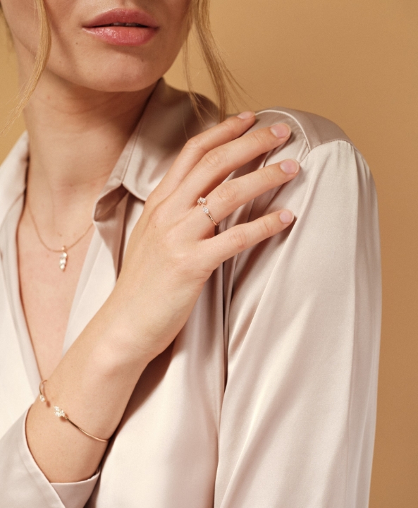 Obrazek Pierścionek LOEE Gaia z różowego złota z diamentami