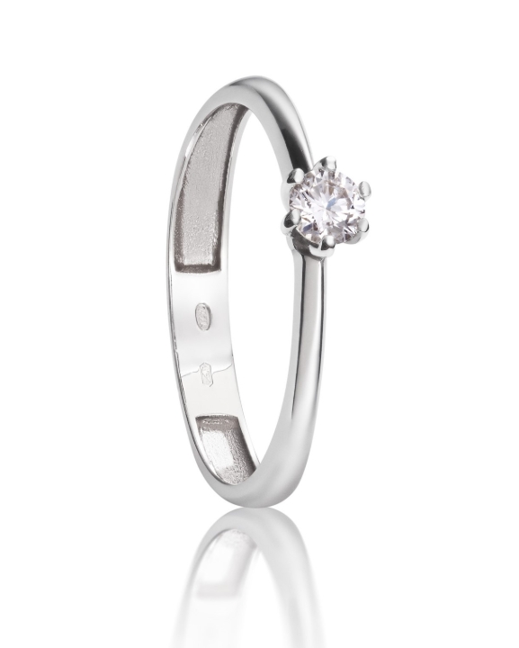 Obrazek Pierścionek zaręczynowy LOEE z białego złota z diamentem