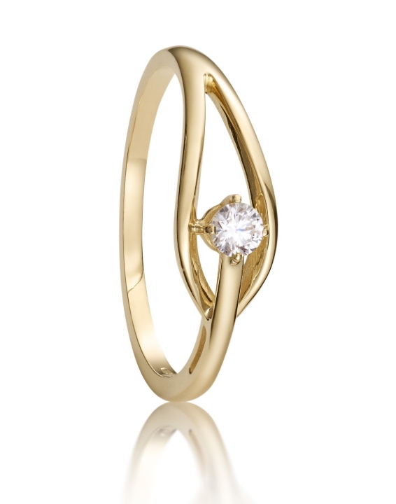 Obrazek Pierścionek zaręczynowy LOEE z żółtego złota z diamentem