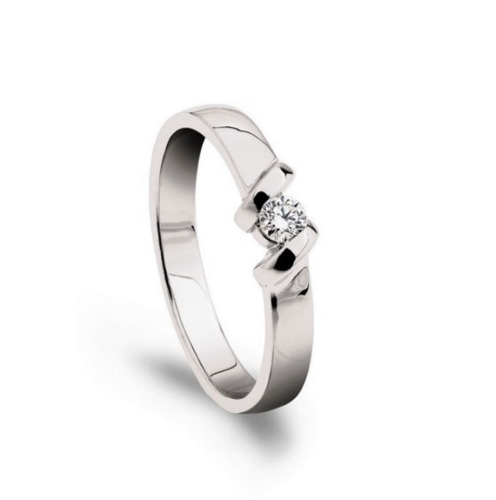Obrazek Pierścionek LOEE Essence z białego złota z diamentem