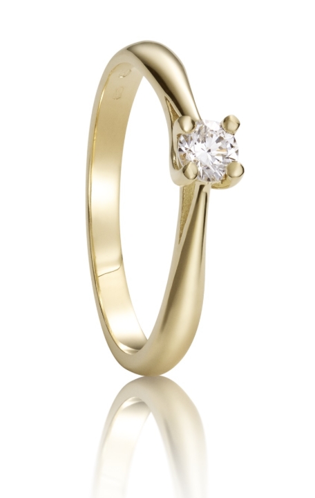 Obrazek Pierścionek zaręczynowy LOEE z żółtego złota z diamentem