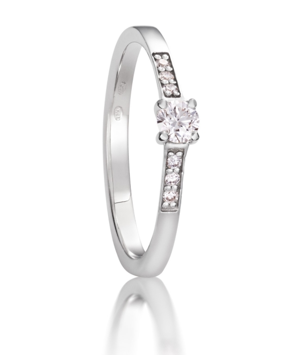 Obrazek Pierścionek zaręczynowy LOEE z białego złota z diamentami